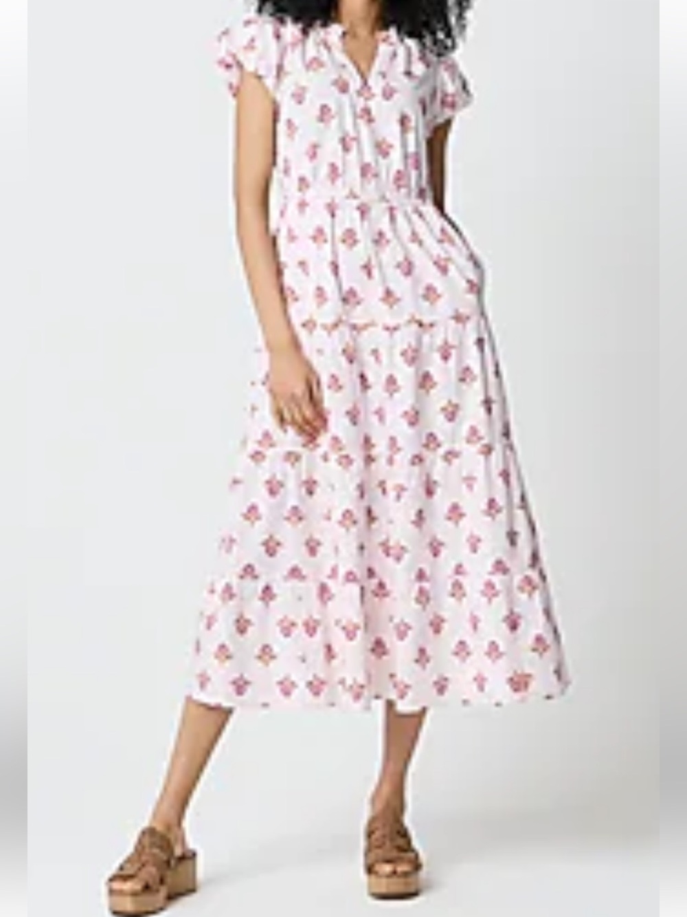 J. Crew Willa Floral-Print Tiered Midi  Dress 8 NWT